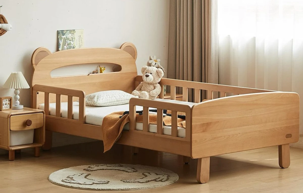 Bear-Themed Wooden Bed