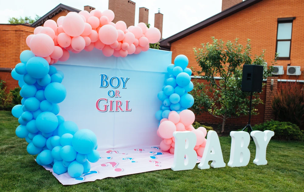 12. Half-and-Half Balloon Arch Photo Backdrop