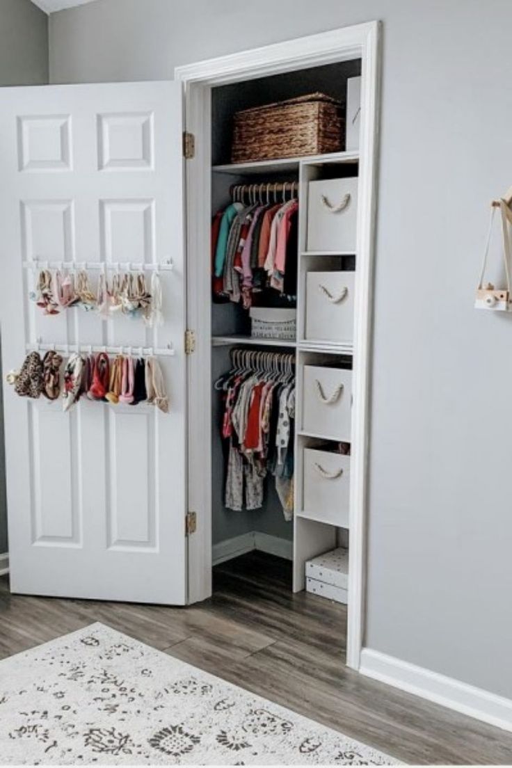 Organized Closet with Double Hanging Rods