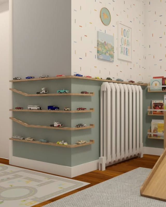 Wraparound Toy Car Shelves