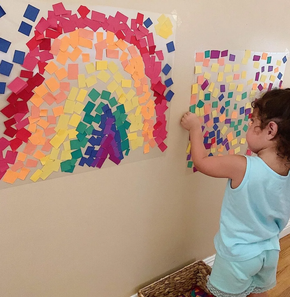 Rainbow Paper Square Mosaic