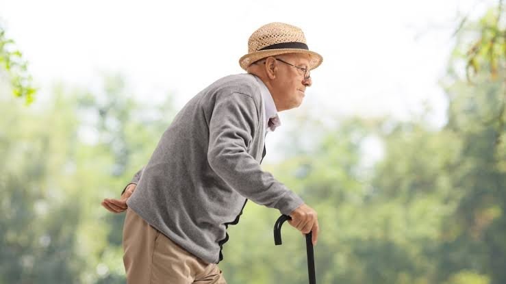 A Hunched or Stooped Posture