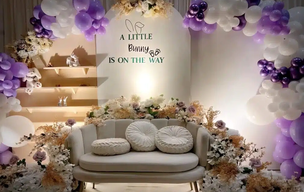 A Little Bunny is on the Way Backdrop