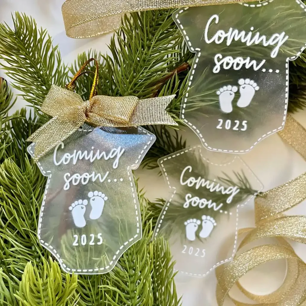Acrylic Onesie Ornament Reveal