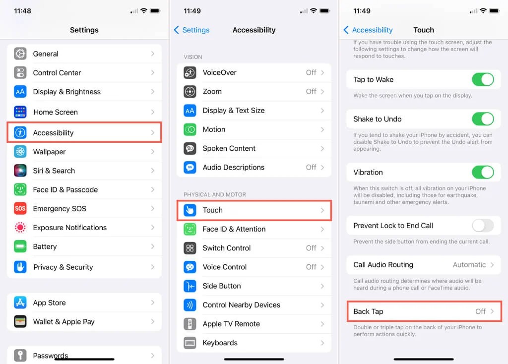 Activate the Secret "Back Tap" Button