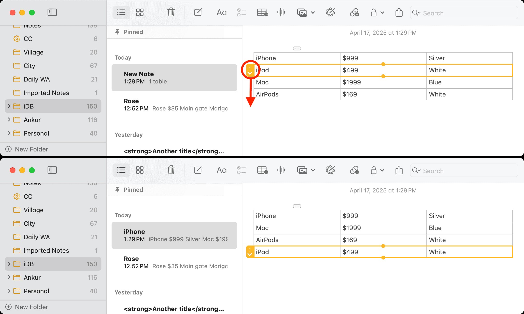 Add Simple Tables to Organize Info
