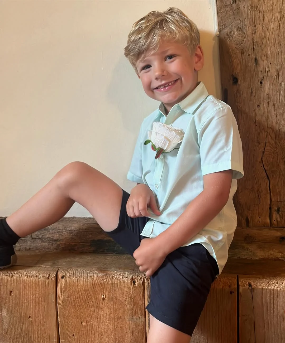 Adorable Toddler in Mint Green Wedding Attire