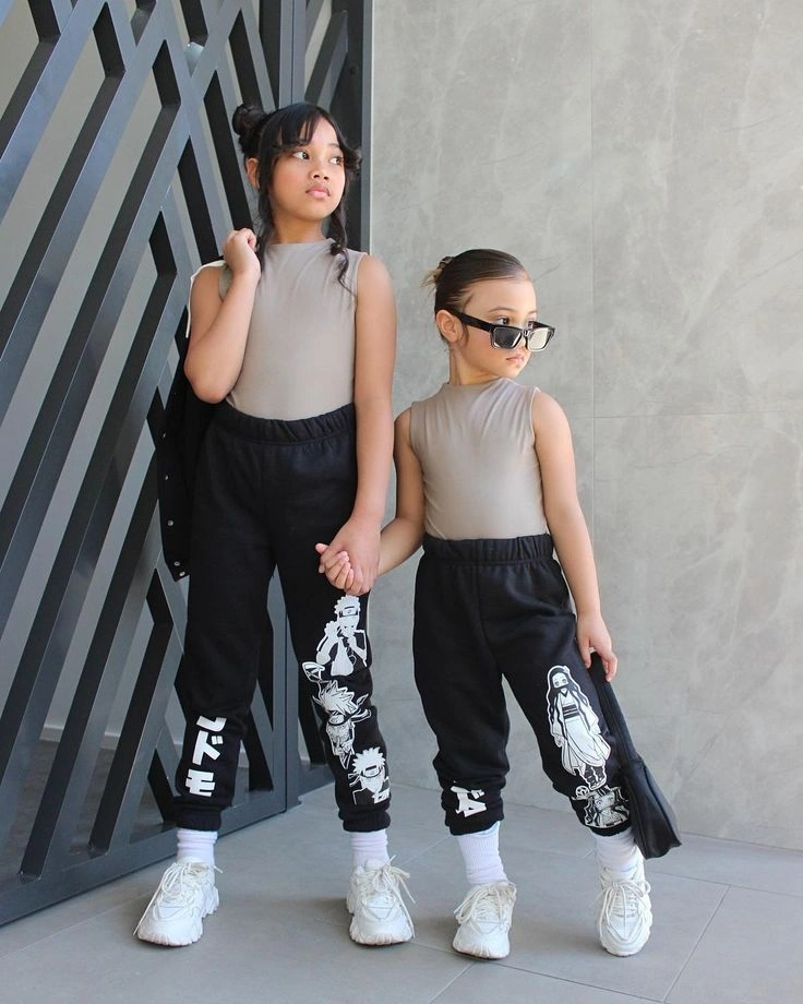 Anime Graphic Joggers and Neutral Tanks