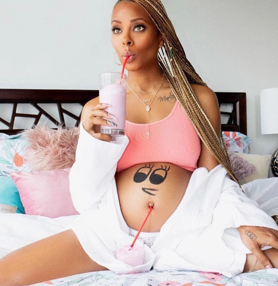 Baby Belly Face Drinking Smoothie