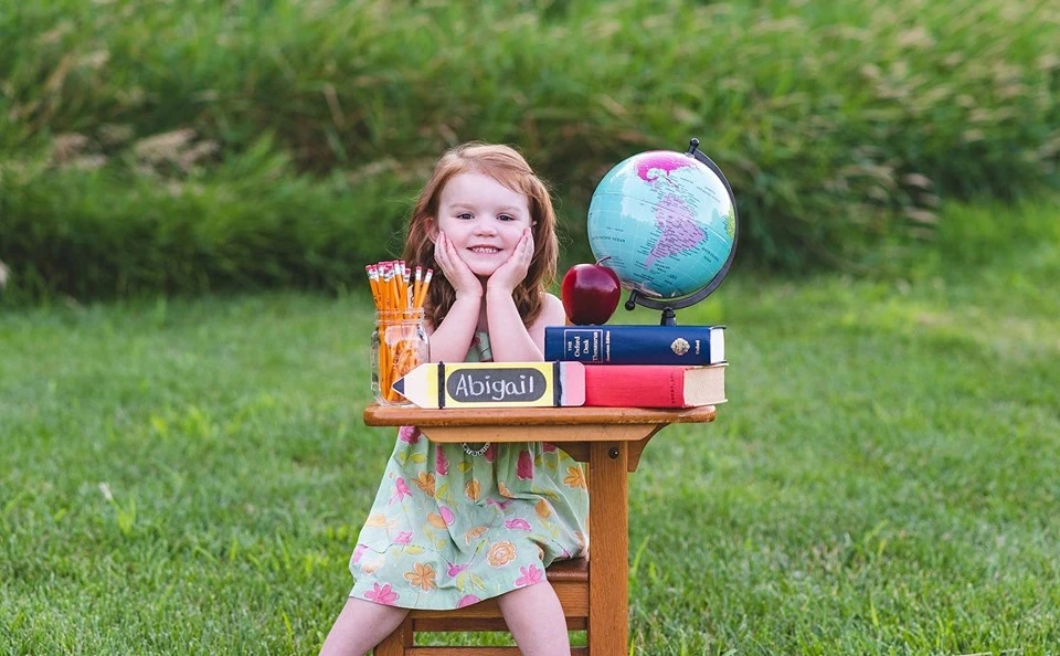 Backyard School Desk Setup
