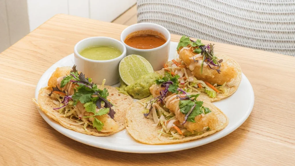 Baja Style Fish Tacos with Crunchy Slaw