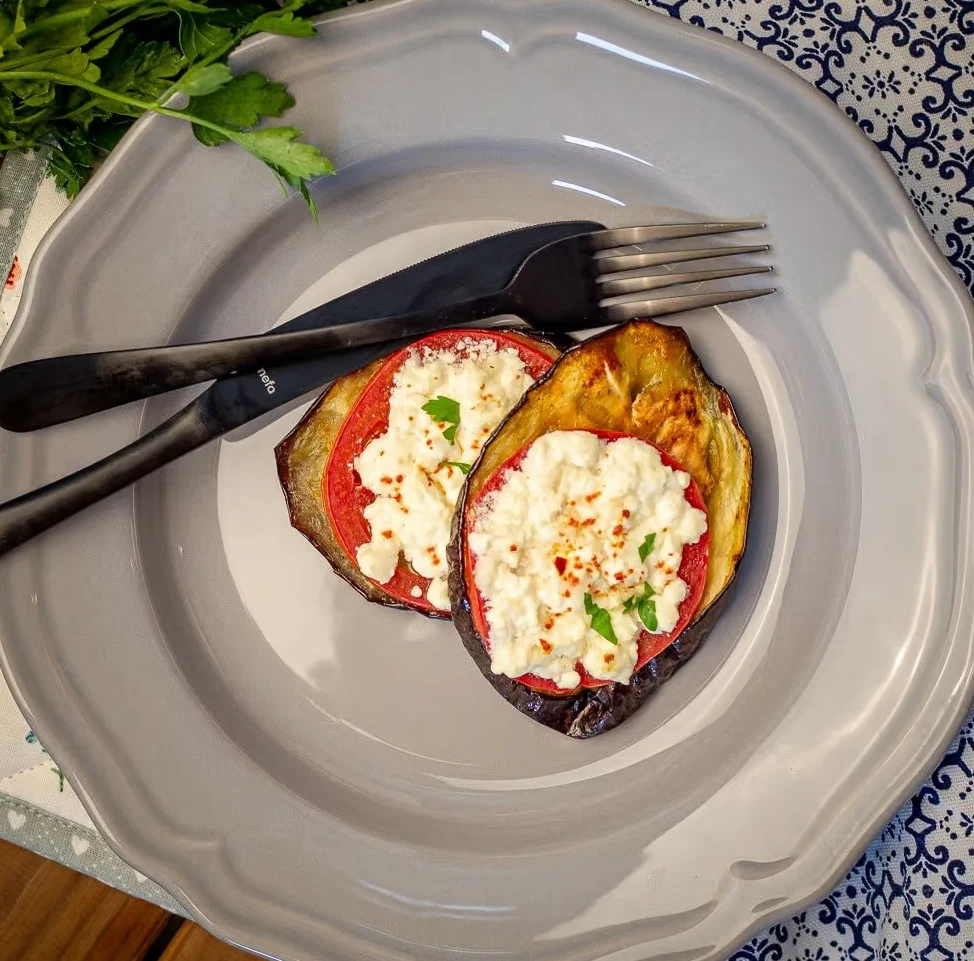 Baked Eggplant with Tomato and Mozzarella