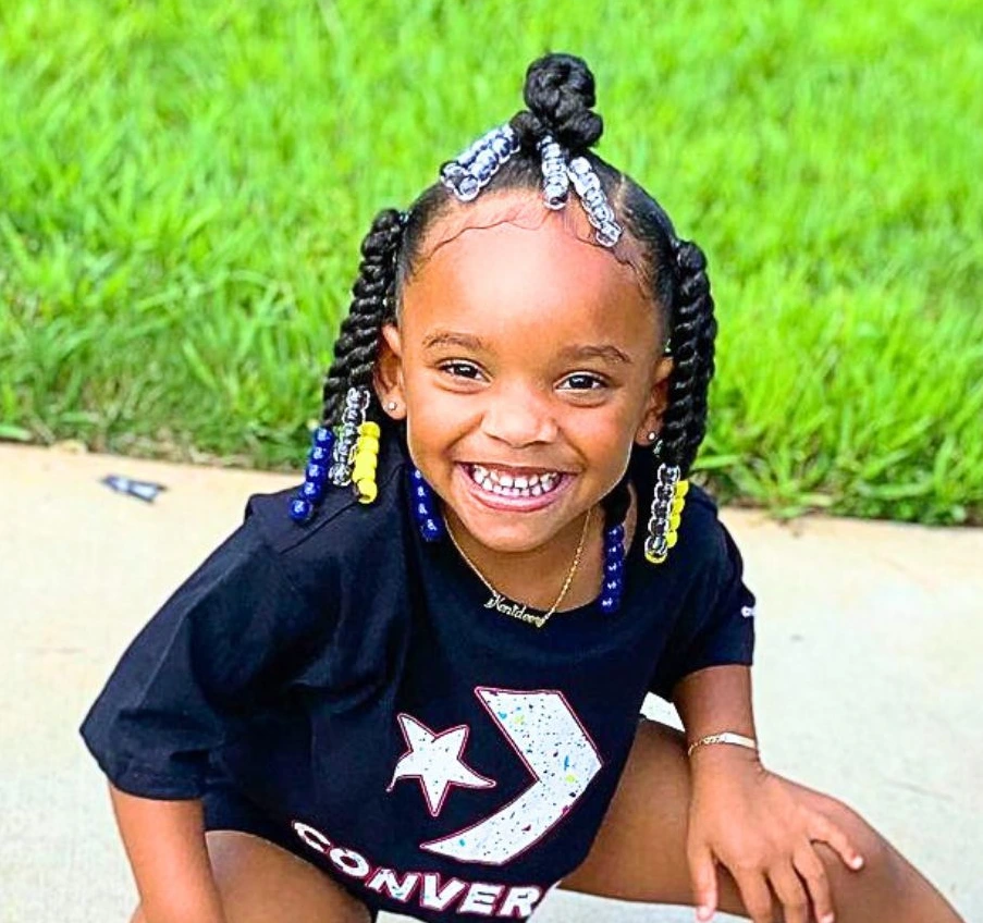 Beaded Twist Trio with Top Bun