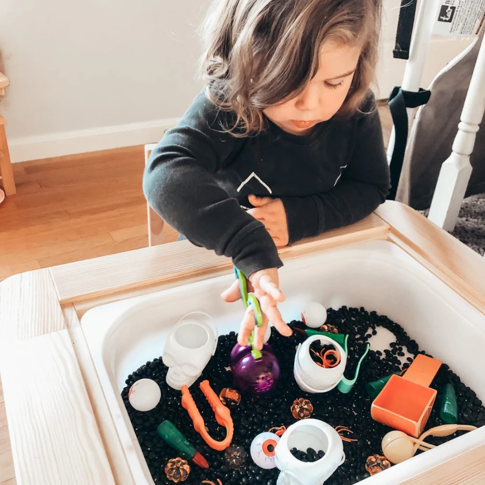 Black Bean Halloween Sensory Fun