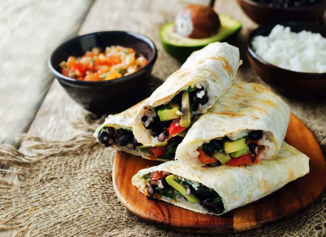 Black Bean and Veggie Breakfast Burrito