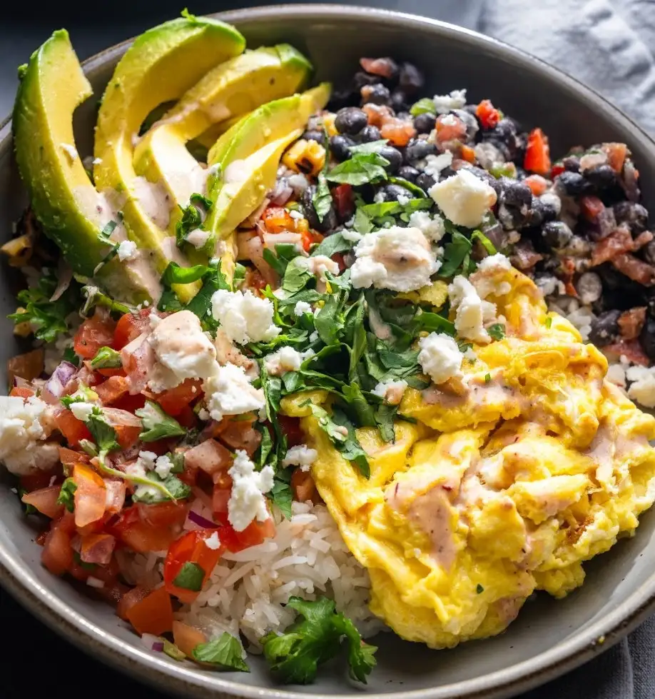 Black Bean and egg burrito  bowl