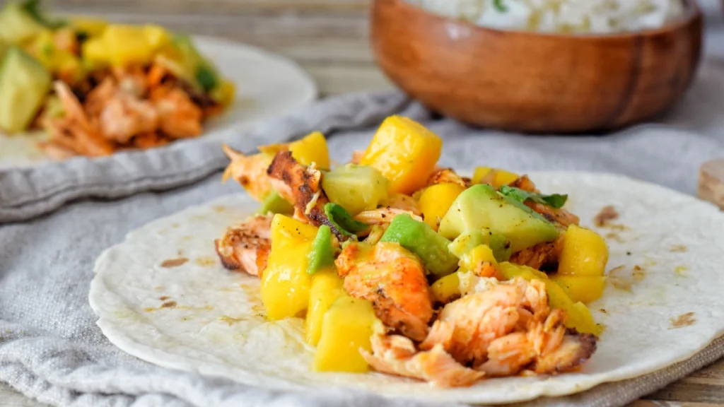 Blackened Salmon Tacos with Mango Salsa