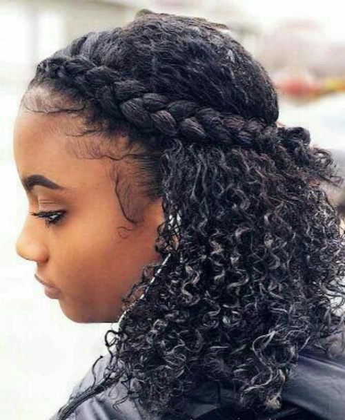 Braided Halo Curly Flow