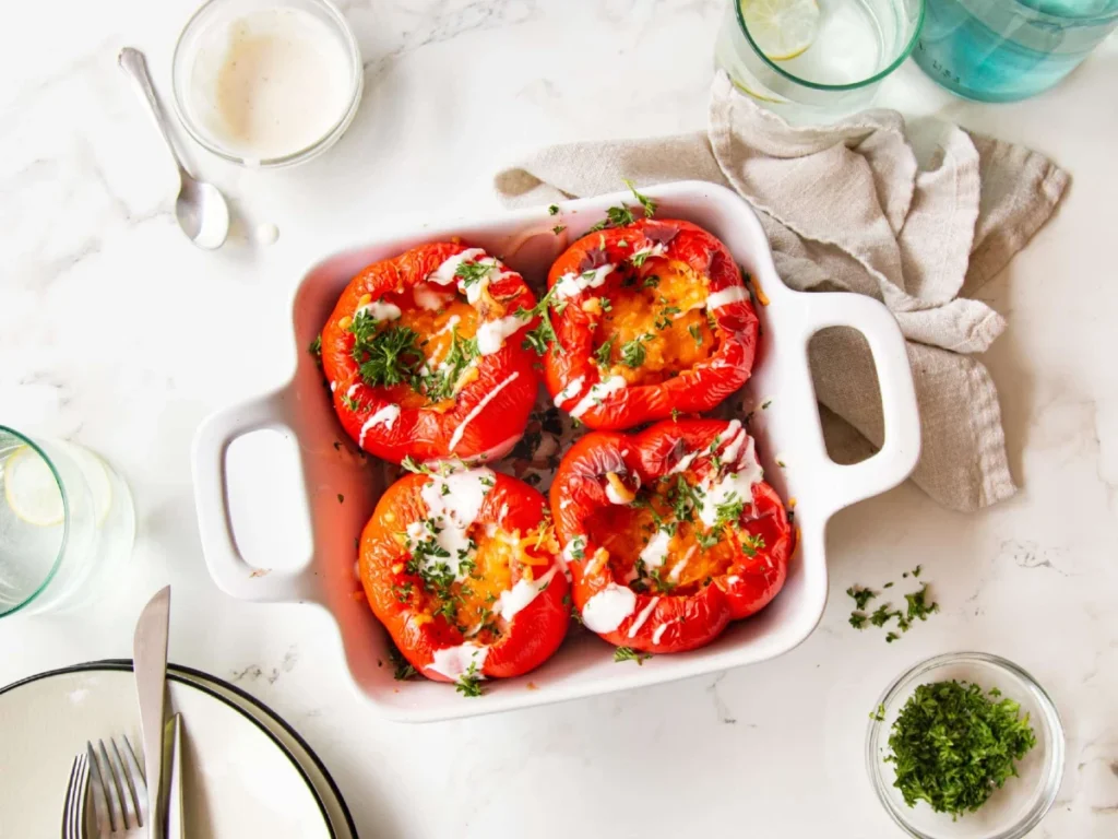 Buffalo Chicken Stuffed Peppers