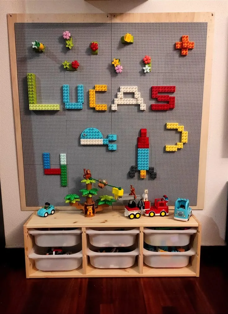 Building Brick Station with Pull-Out Bins