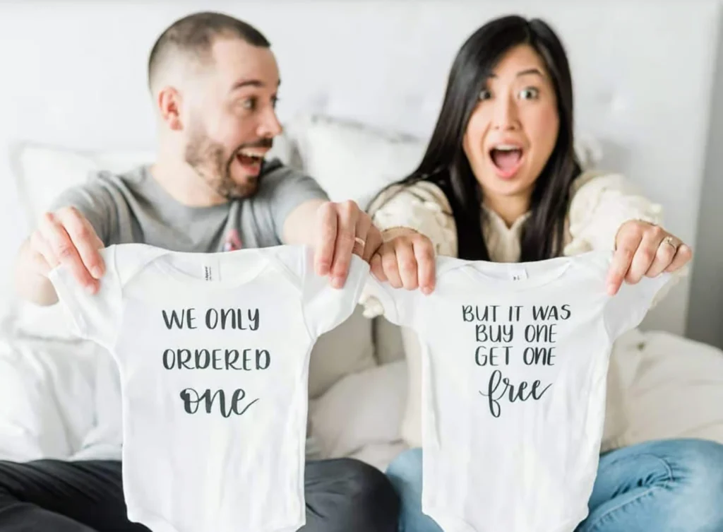 Buy One Get One Free Twin Onesies Announcement