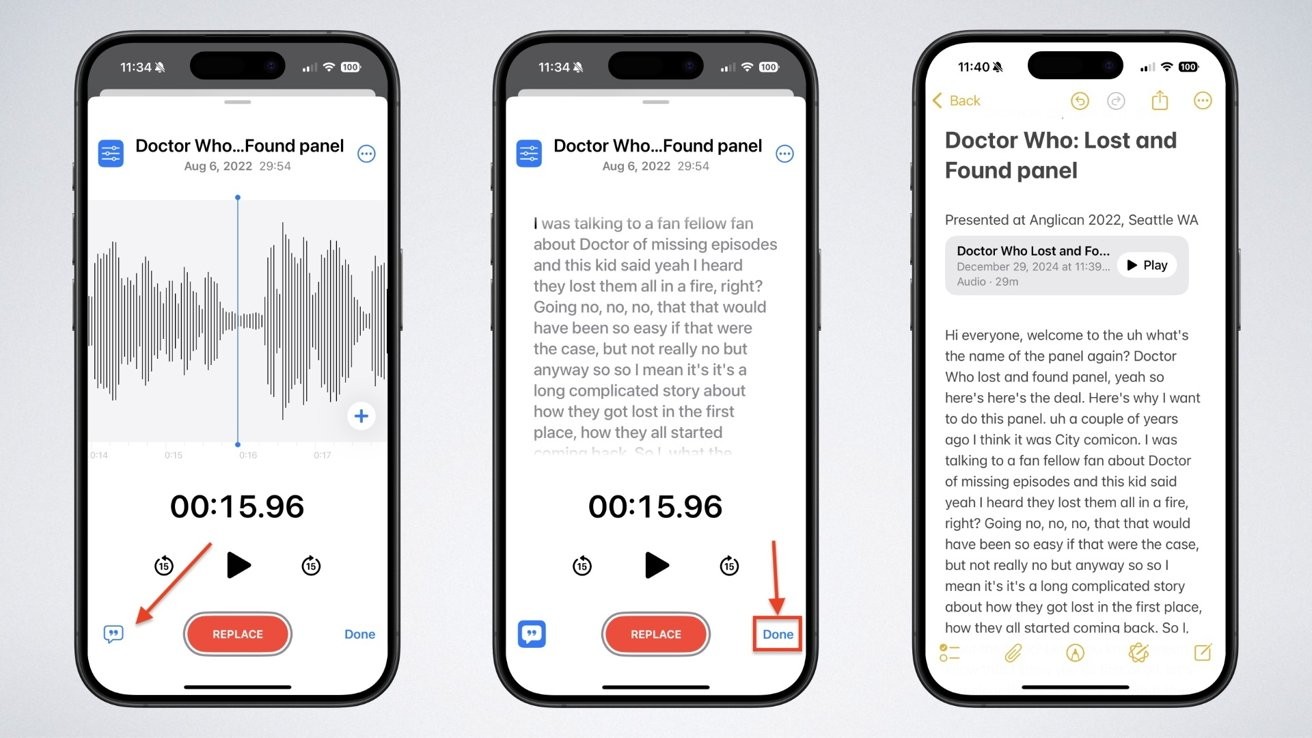 Call Recording Transcription in Notes