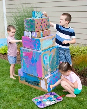 Cardboard Box Painting Extravaganza
