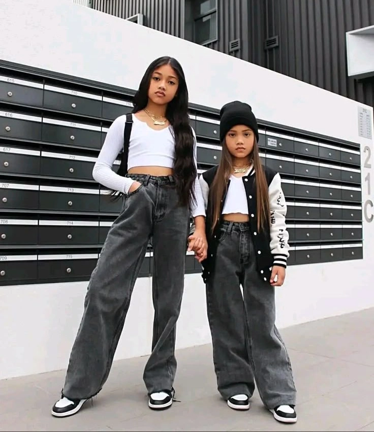 Casual Monochrome and Denim Combo