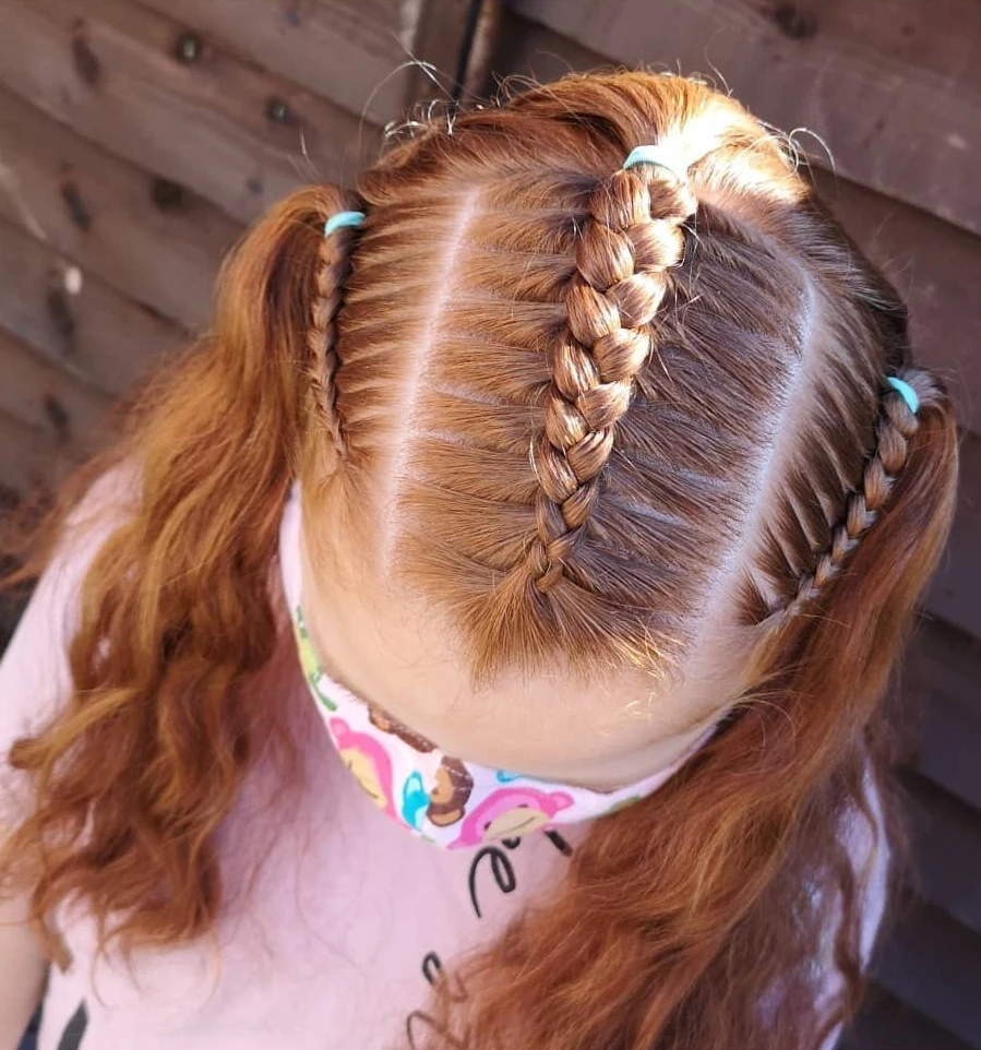 Center Part with Side Braids