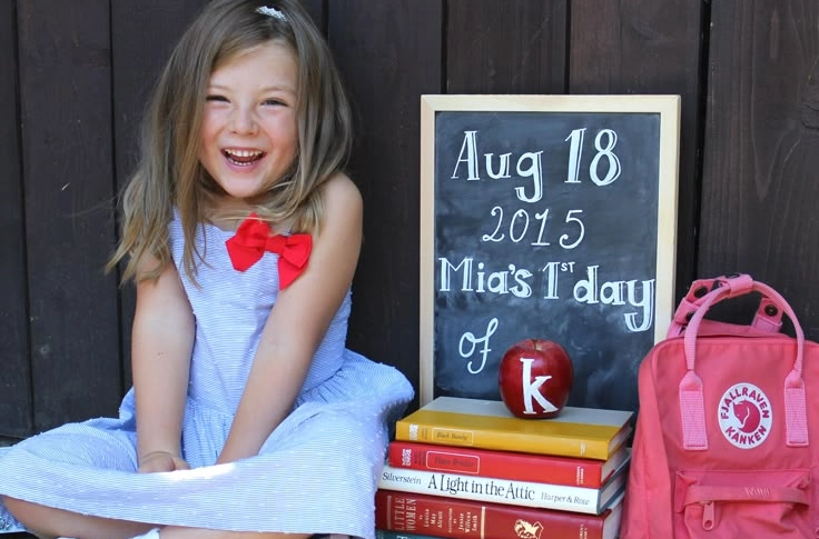 Chalkboard Sign First Day of Kindergarten