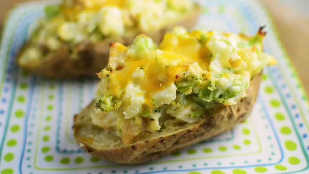 Cheese and Broccoli Stuffed Potatoes