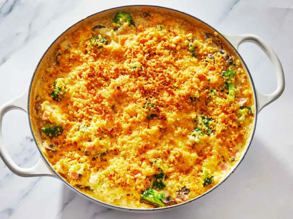 Cheesy Broccoli and Ham Casserole