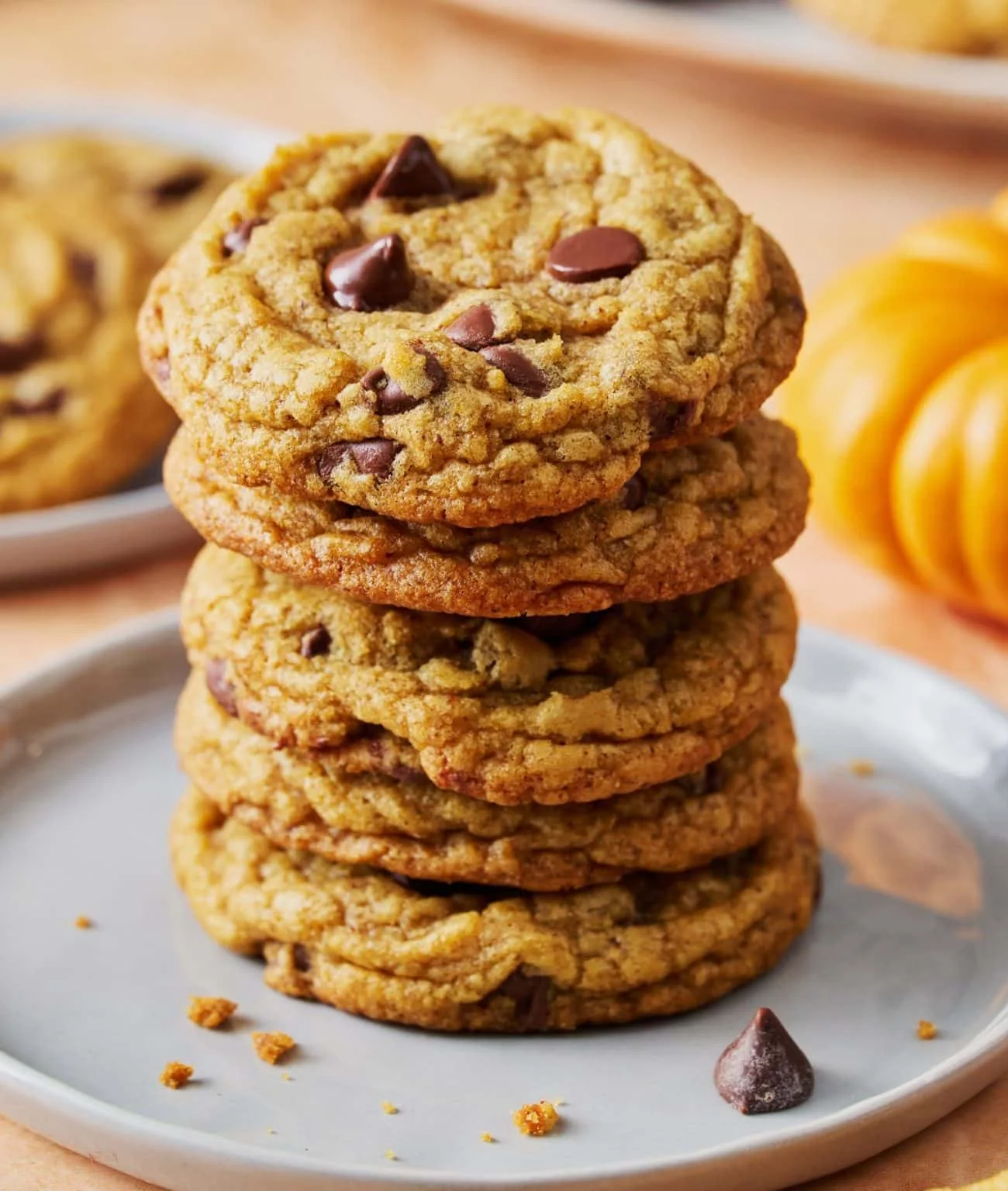 Chewy Pumpkin Spice Cookies with Chocolate Chips