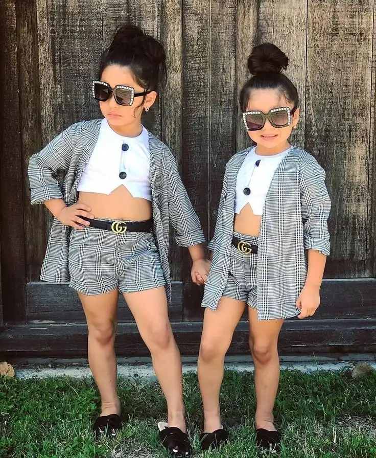 Chic Plaid Blazer and Shorts Sets