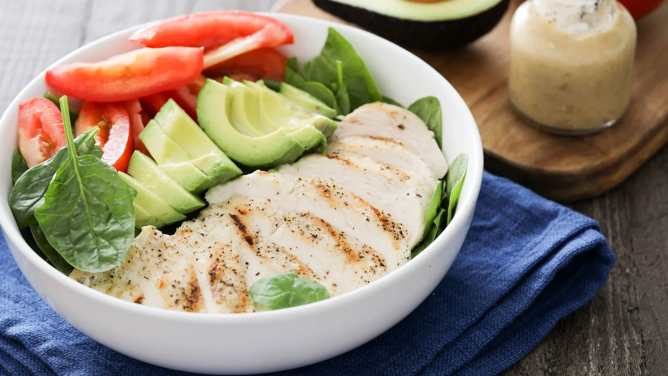 Chicken Avocado Spinach Salad
