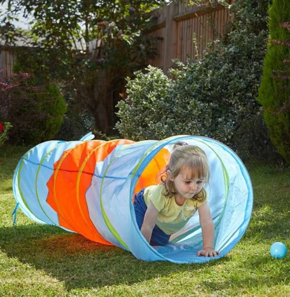 Pop-Up Play Tunnel in Backyard Garden