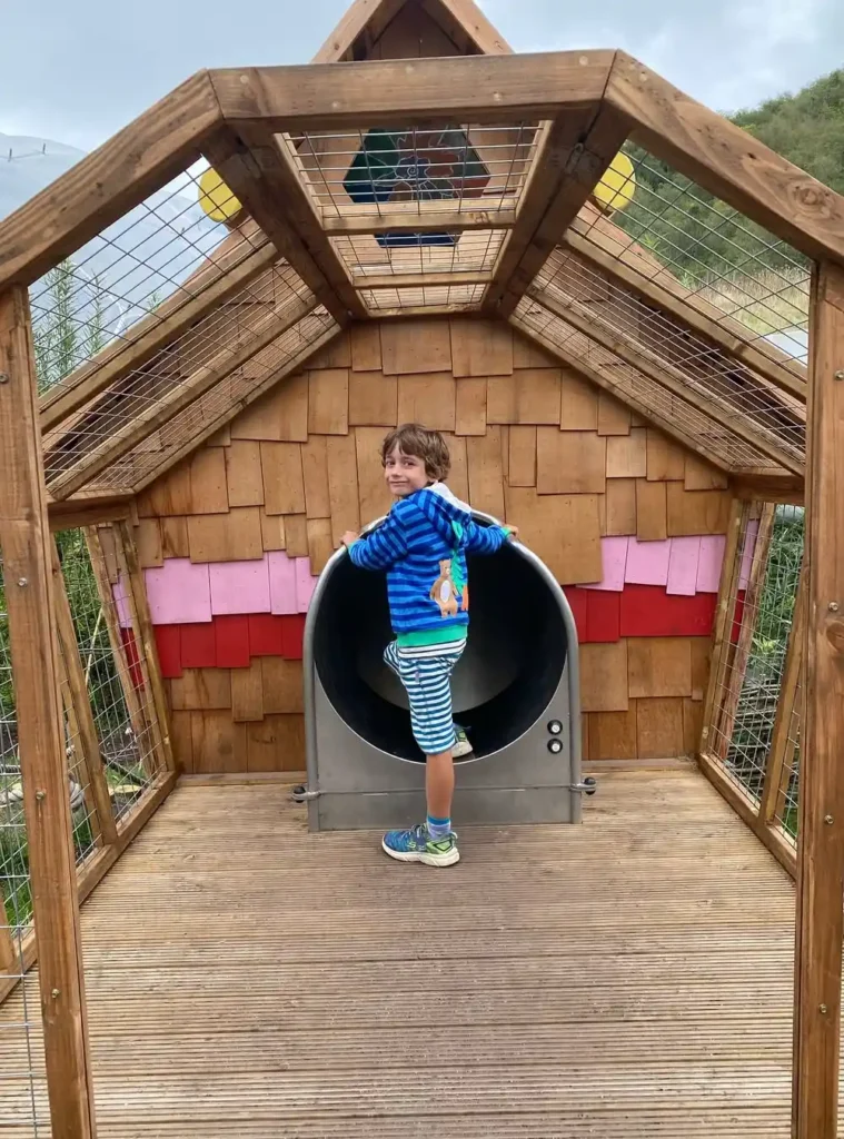 Wooden Playground Tunnel Slide