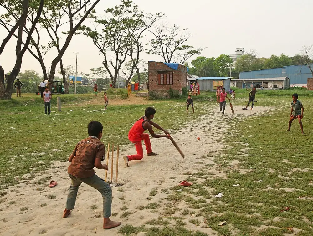 Street Cricket in Village