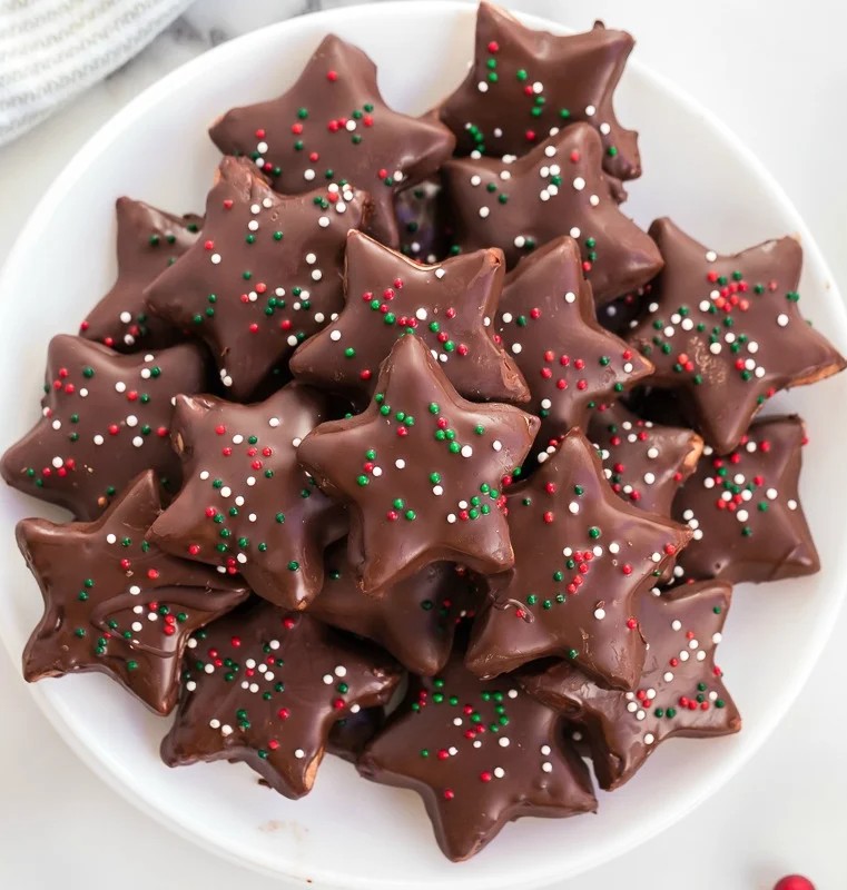 Chocolate Dipped Shortbread Stars