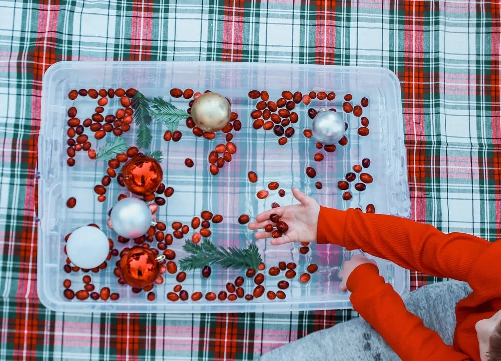 Christmas Sensory Bin Play