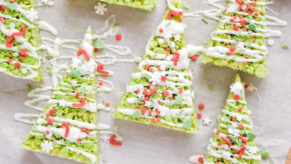 Christmas Tree Rice Cereal Treats