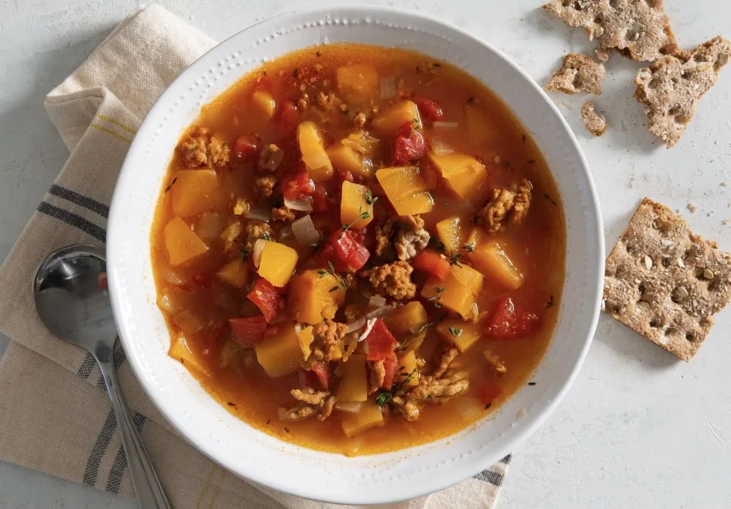 Chunky Butternut Squash Sausage Soup