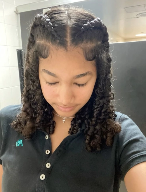 Chunky Twist Crown with Bouncy Curly Ends
