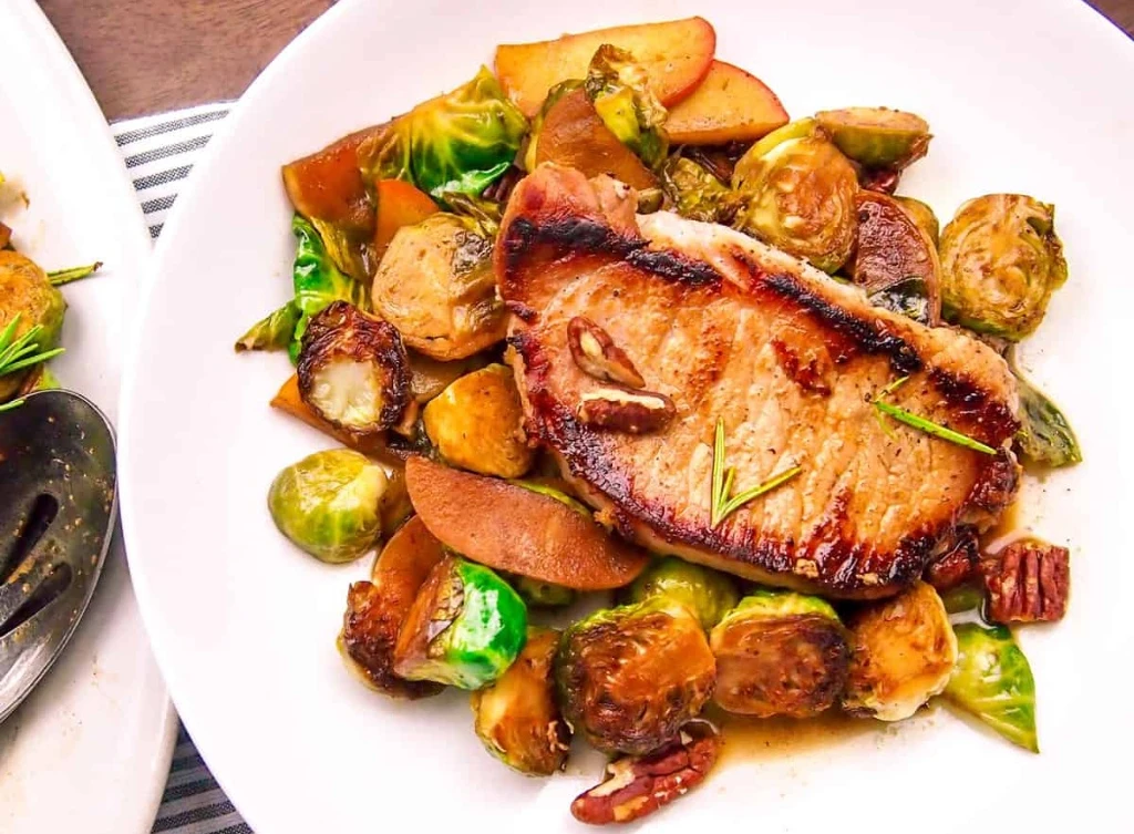 Cider Braised Pork with Apples and Brussels Sprouts