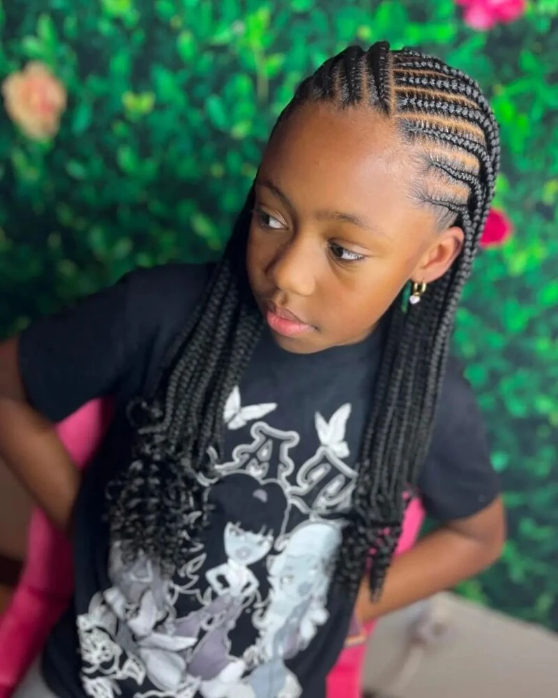 Classic Cornrows with Long Braids