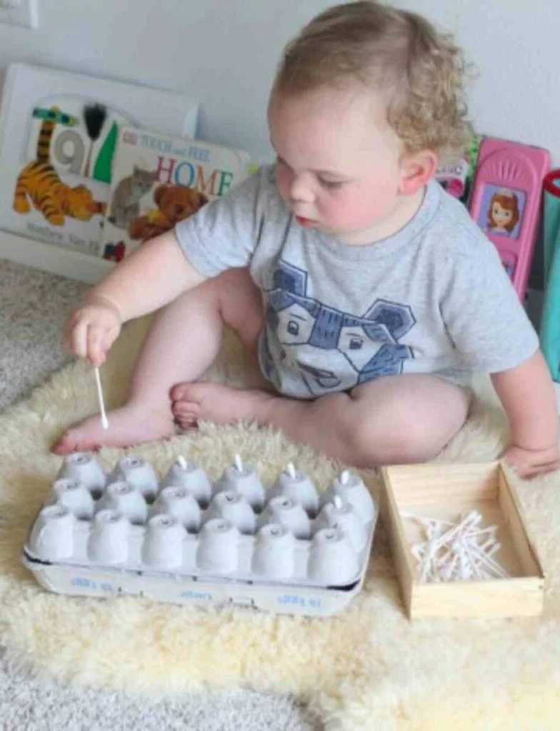 Cotton Swab Fine Motor Challenge