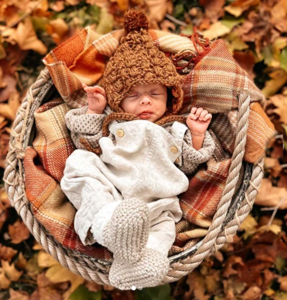 Cozy Basket in Autumn Leaves