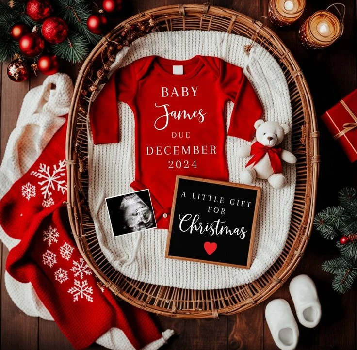 Cozy Christmas Gift Pregnancy Announcement