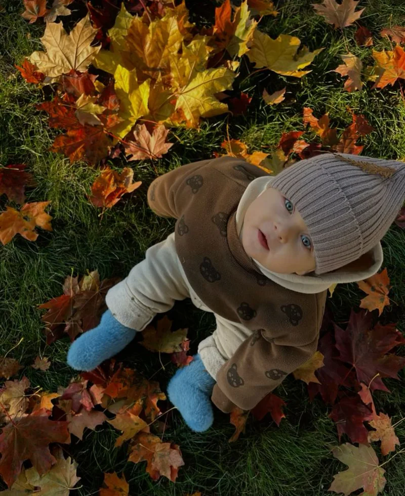 Cozy Fall Explorer in the Leaf Pile