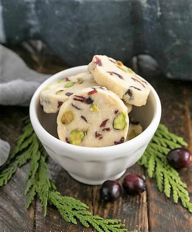 Cranberry Pistachio Icebox Slices